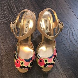 Steve Madden glitter/floral heels